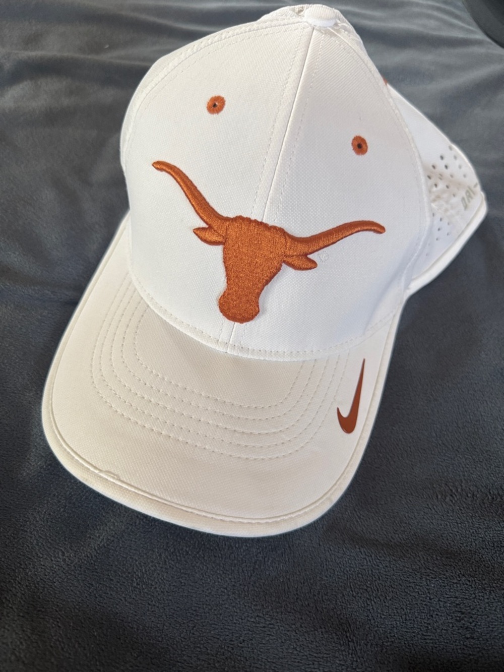 Nike White Cap with Burnt Orange Longhorn Logo